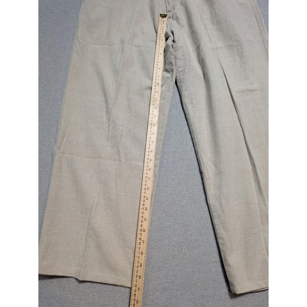 GEOFFREY BEENE Mens Pants Beige 38x30 Linen Blend Breathable Lightweight Relaxed